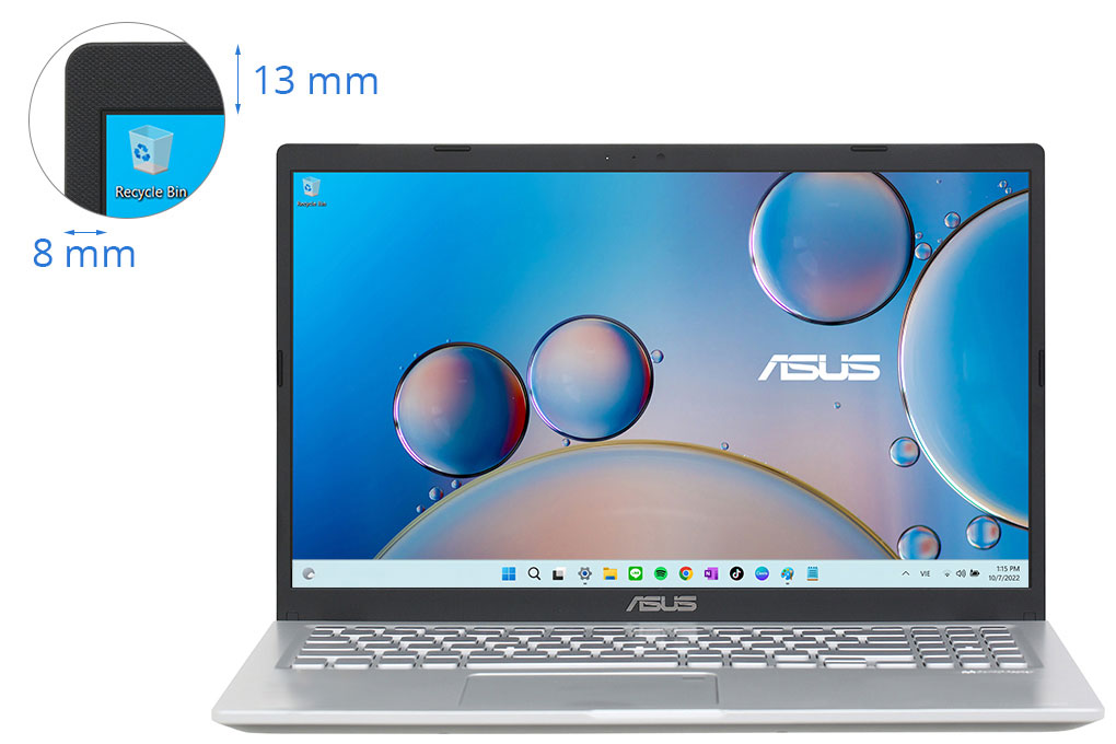 Laptop Asus Vivobook X515EA i5 1135G7/ Ram8G/ SSD512/ Vga Iris XE/ Viền Mỏng/ Full HD IPS/ Finger/ Type C/ Giá rẻ