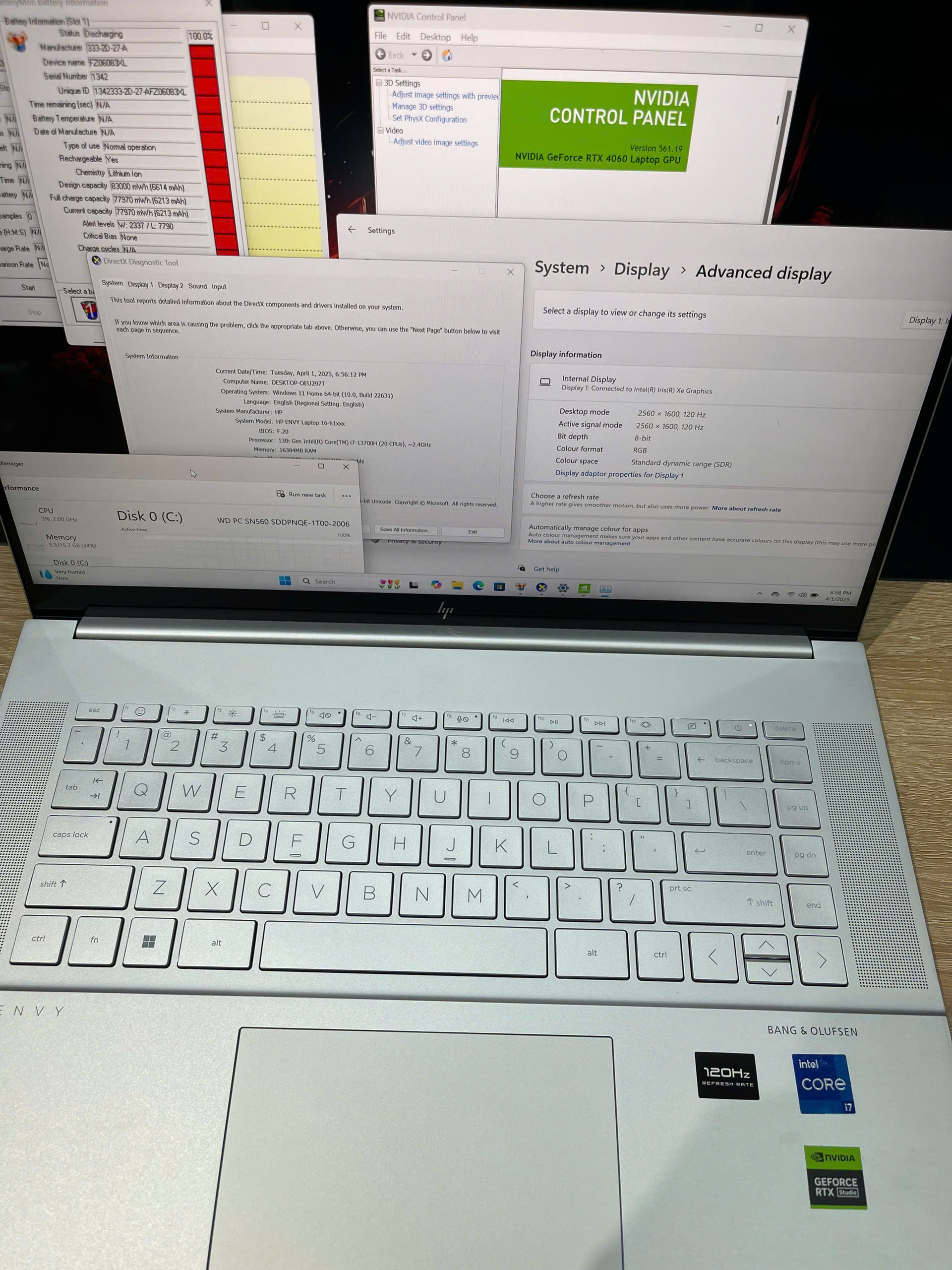 HP Envy 16 i7 13700H RTX 4060 16 QHD 120Hz