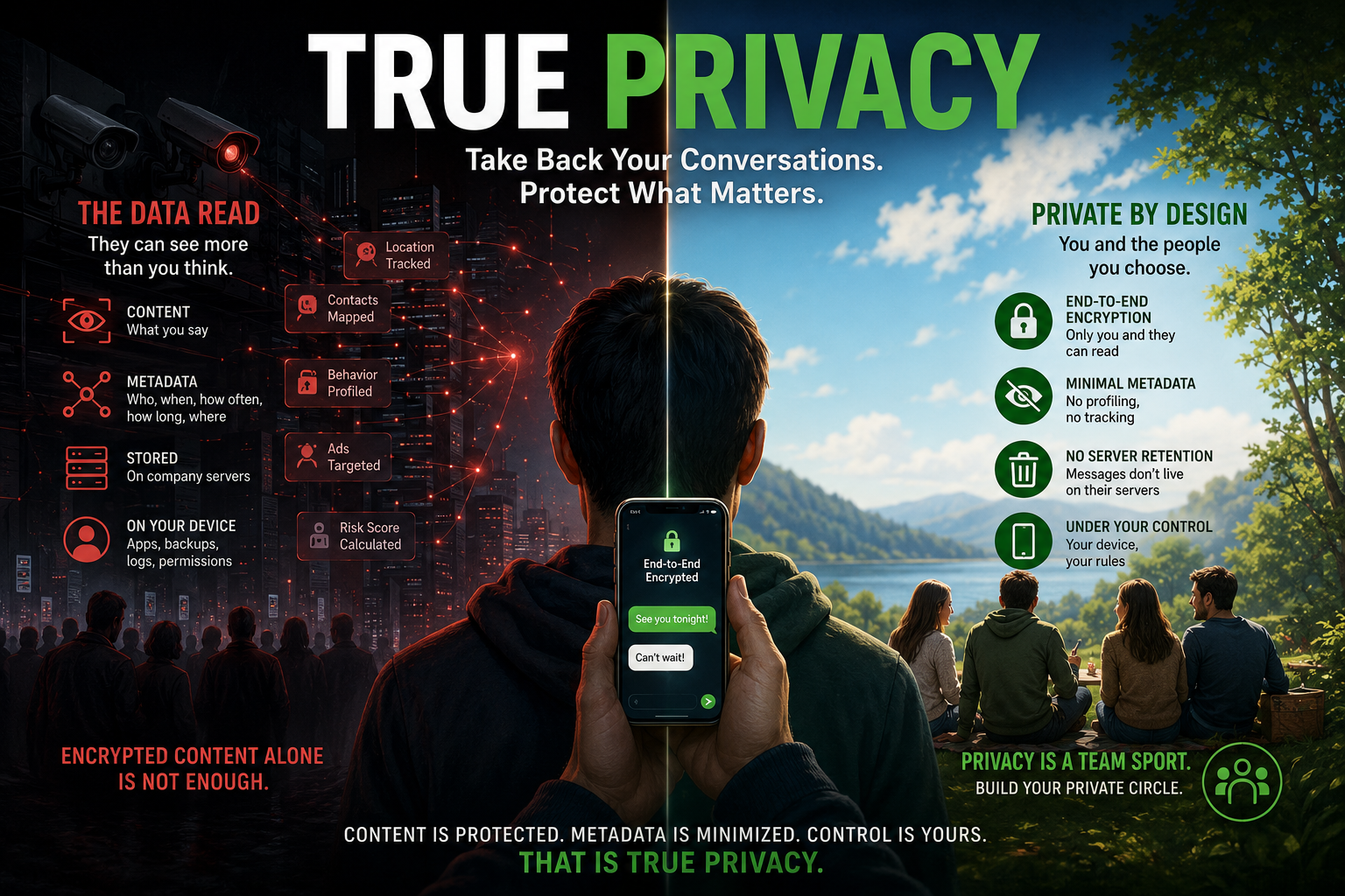 TRUE Privacy: How to Talk to the People You Love Without the Constant Data Read