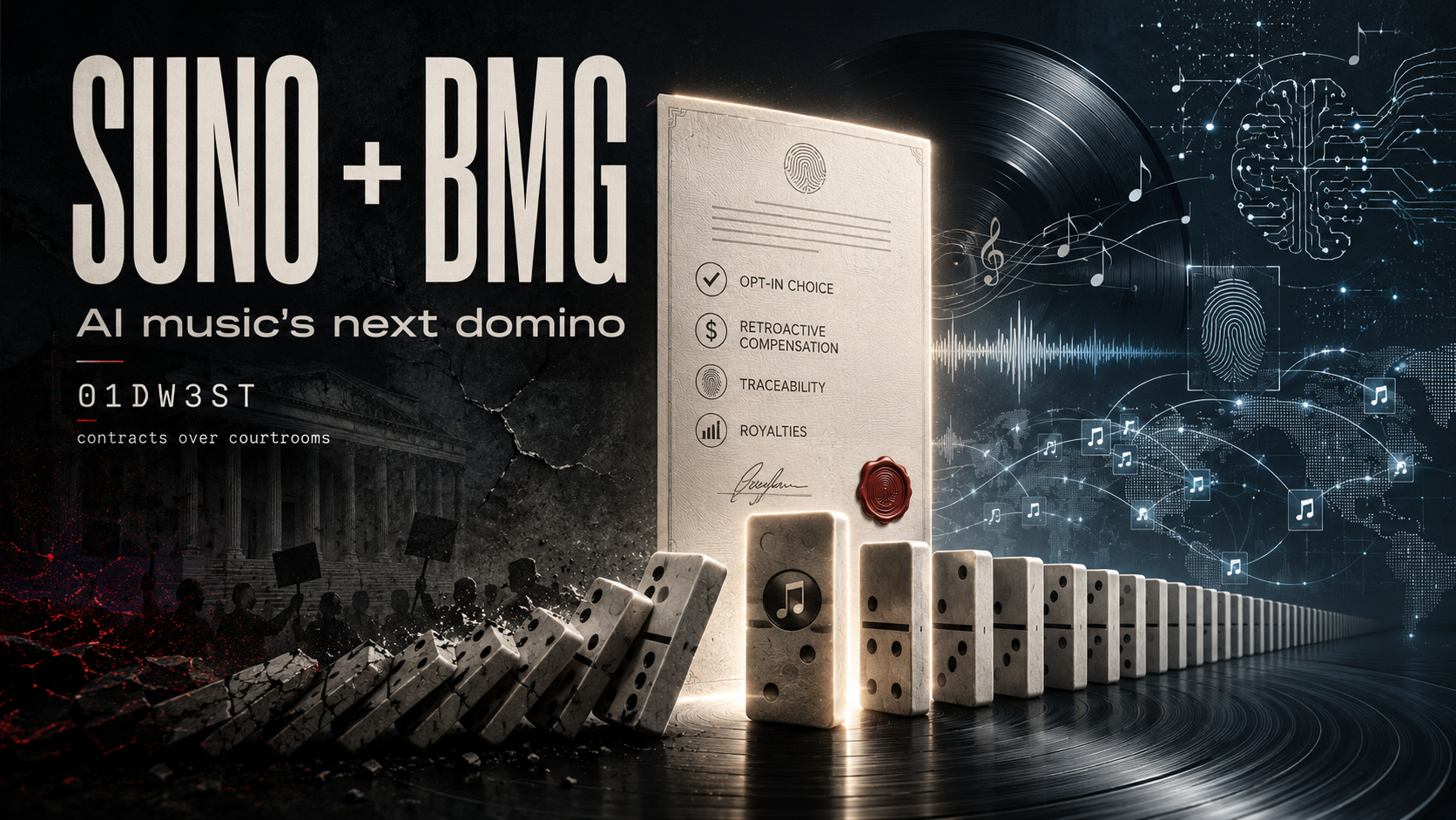 Suno–BMG deal analysis by 01DW3ST — opt-in artist rights and the future of AI music licensing