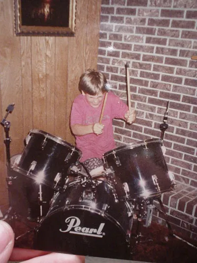 We were kind of poor and couldn't afford drums and cymbals at the same time. Maybe a year later, we bought the cymbals.