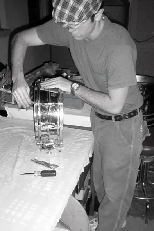 I was obsessed with restoring vintage drums. This is an old 1960s Ludwig known as COB, chrome over brass.