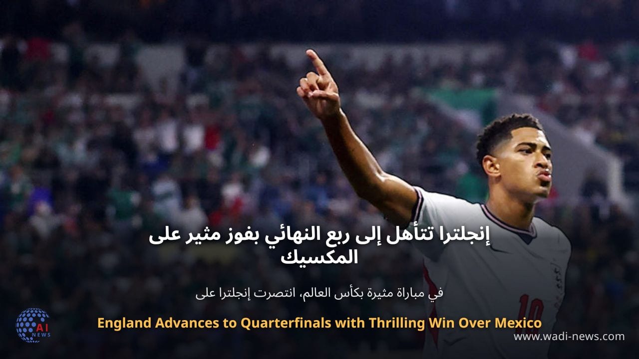 إنجلترا تتأهل إلى ربع النهائي بفوز مثير على المكسيك