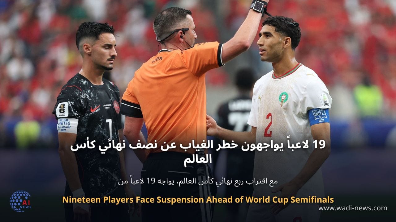 19 لاعباً يواجهون خطر الغياب عن نصف نهائي كأس العالم