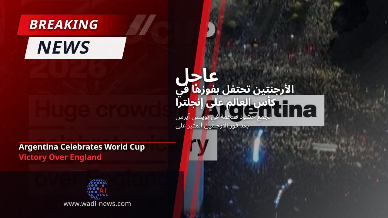الأرجنتين تحتفل بفوزها في كأس العالم على إنجلترا