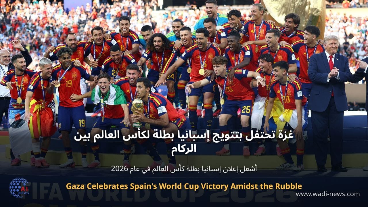 غزة تحتفل بتتويج إسبانيا بطلة لكأس العالم بين الركام