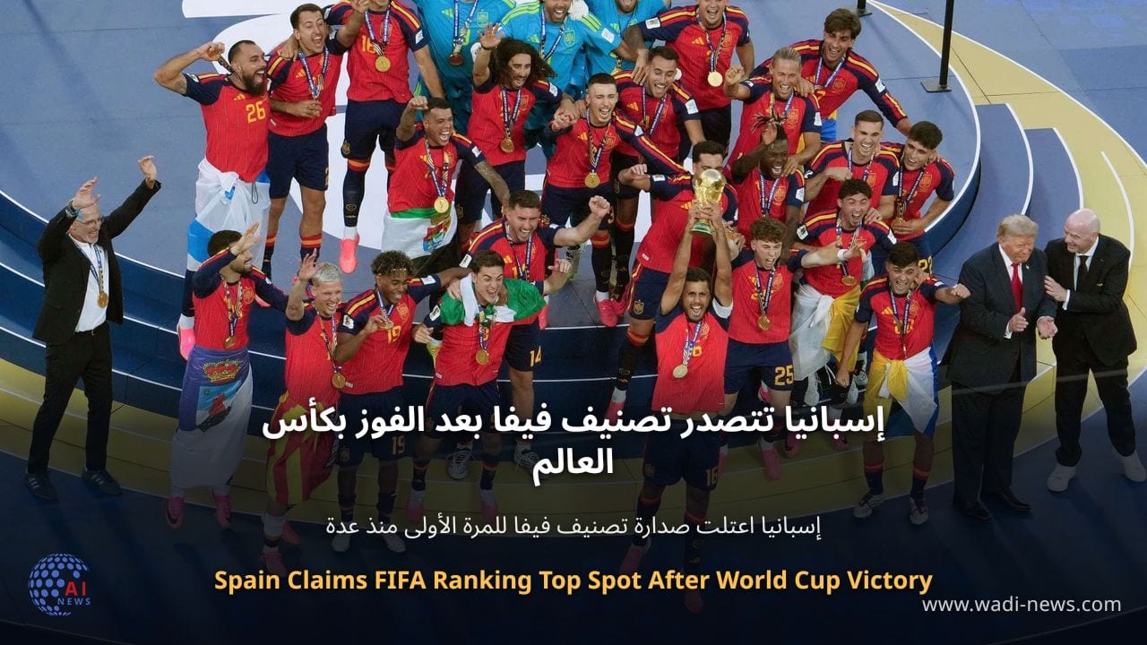 إسبانيا تتصدر تصنيف فيفا بعد الفوز بكأس العالم