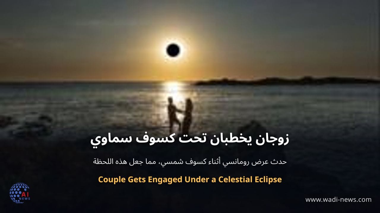 زوجان يخطبان تحت كسوف سماوي