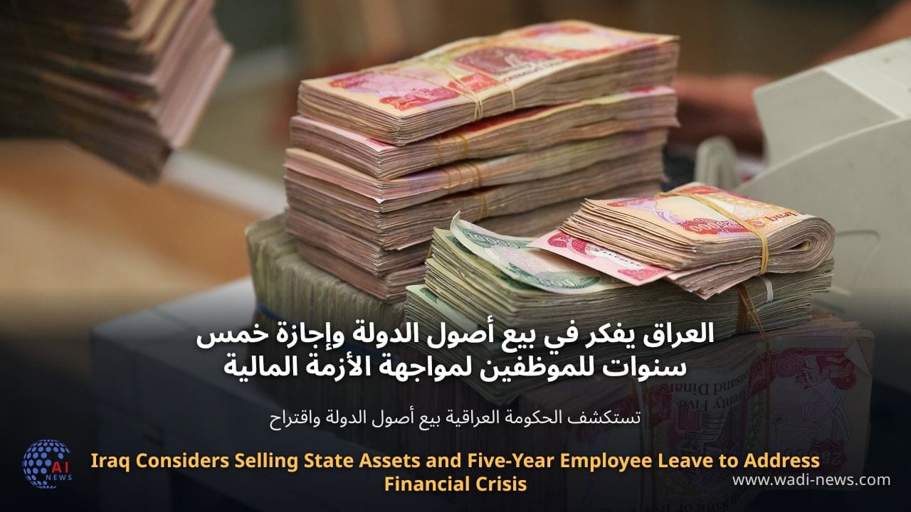 العراق يفكر في بيع أصول الدولة وإجازة خمس سنوات للموظفين لمواجهة الأزمة المالية