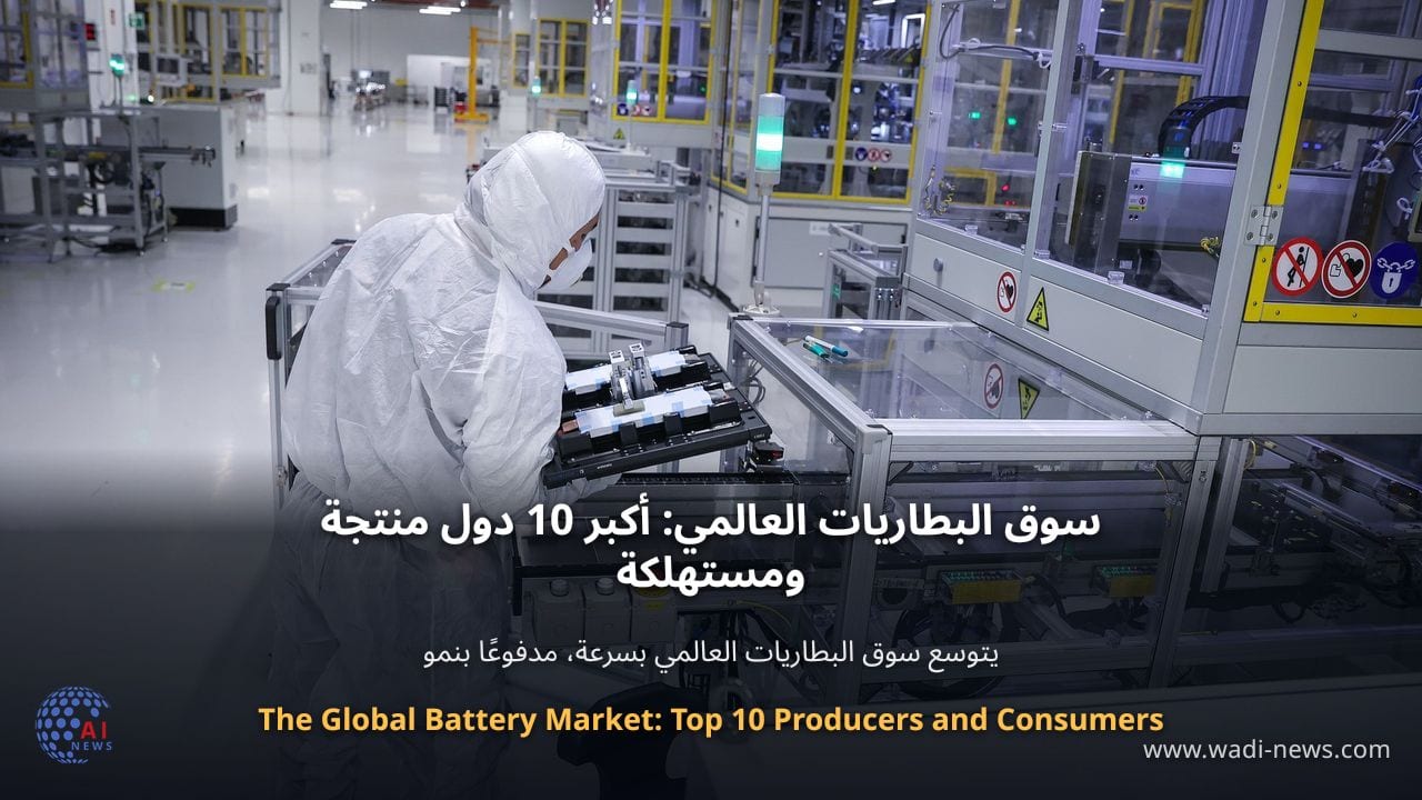 سوق البطاريات العالمي: أكبر 10 دول منتجة ومستهلكة