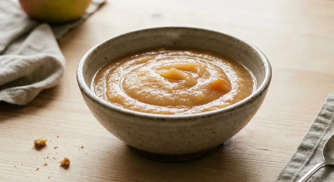 une compote de pomme dans un bol