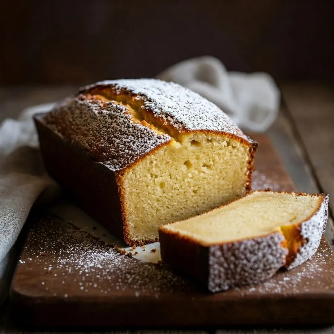 un gateau au yaourt coupé