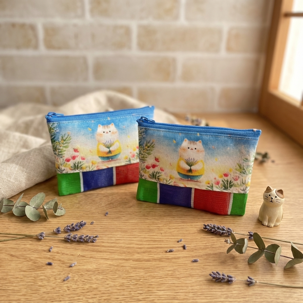 零錢包(扁形)(茄芷網布) 縮圖 1