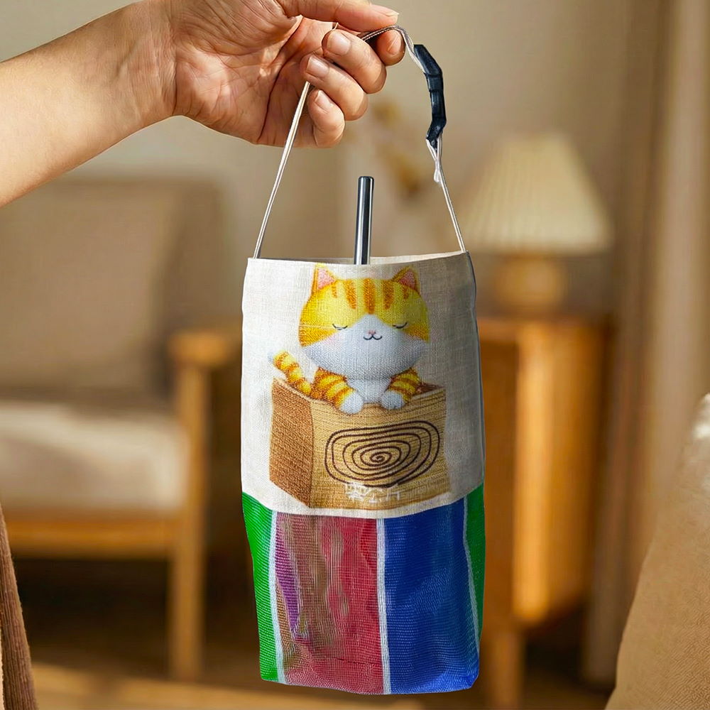 飲料袋(茄芷網布)(插扣)(萬用小提袋) 縮圖 1