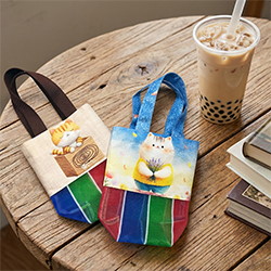 飲料袋(茄芷網布)(萬用小提袋)