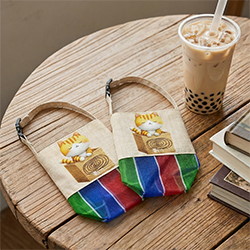 飲料袋(茄芷網布)(插扣)(萬用小提袋)