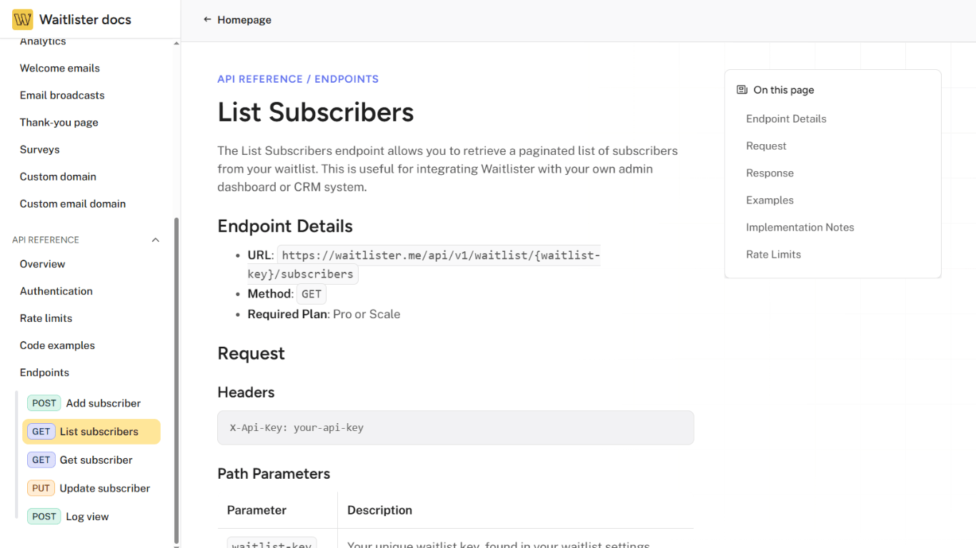 Expanded API: Subscriber Management Endpoints