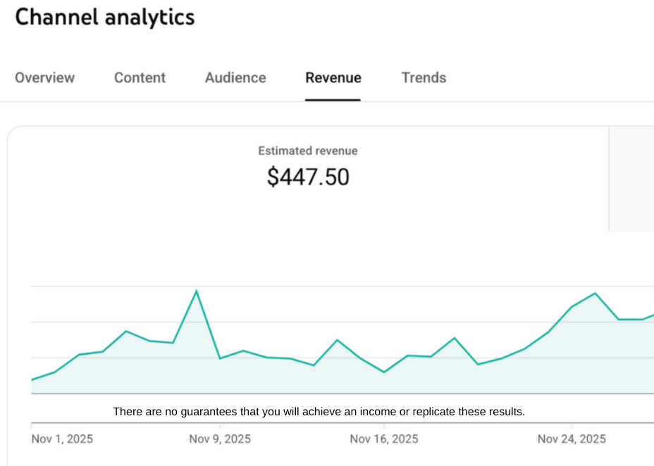 There are no guarantees that you will achieve an income or replicate these results