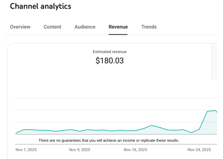 There are no guarantees that you will achieve an income or replicate these results