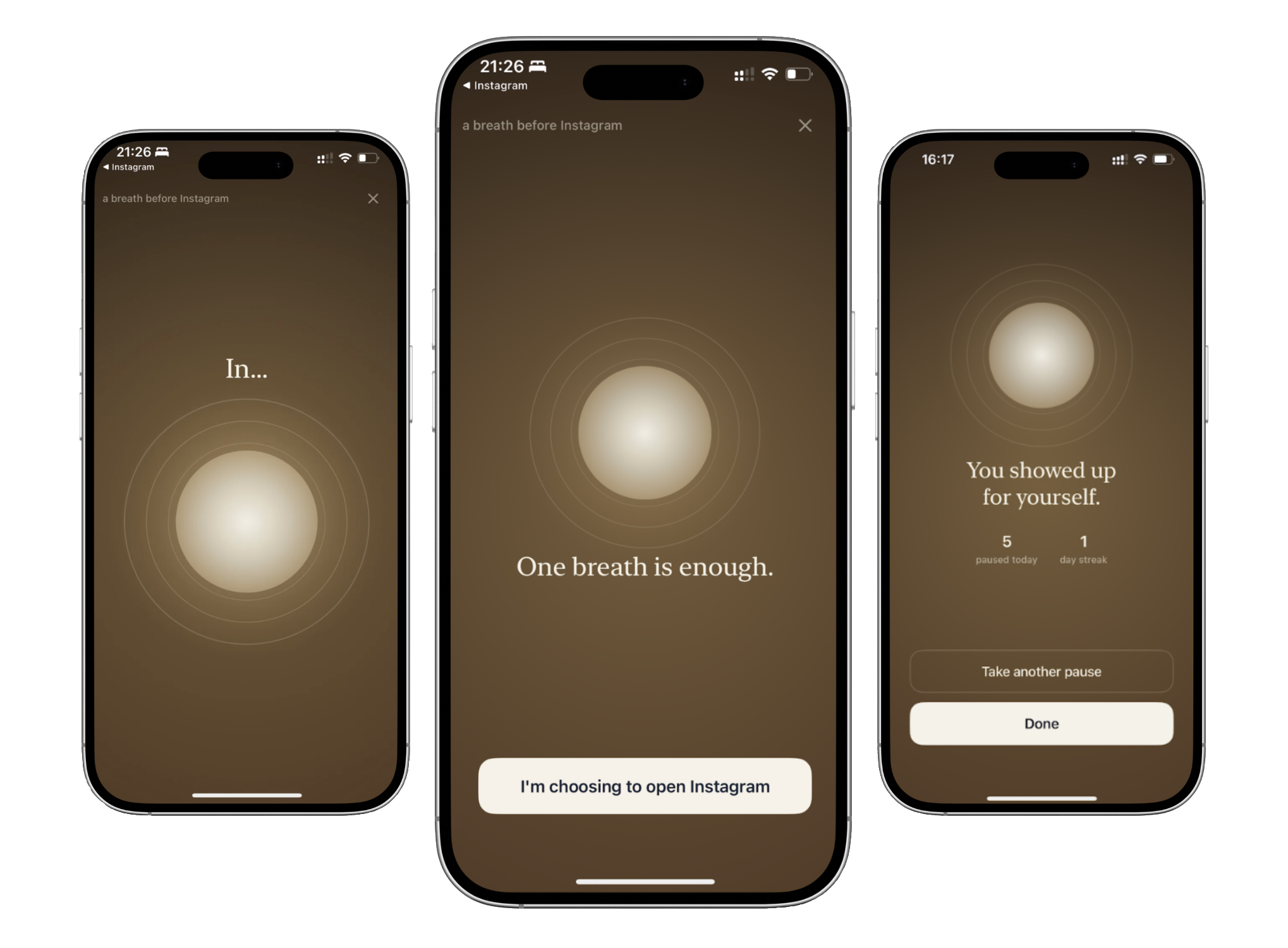 The Pause app take a breath before an app