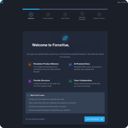 ForceVue Onboarding
