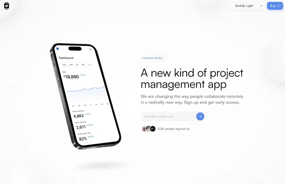 Product-First SaaS Launch coming soon page
