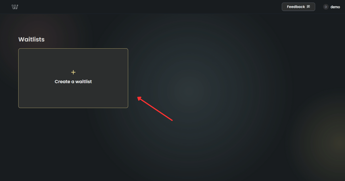 Waitlists page for viewing all waitlists and creating new ones