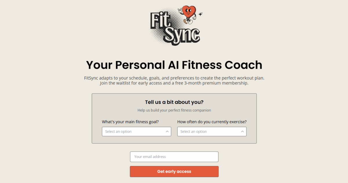 Example landing page created with Waitlister