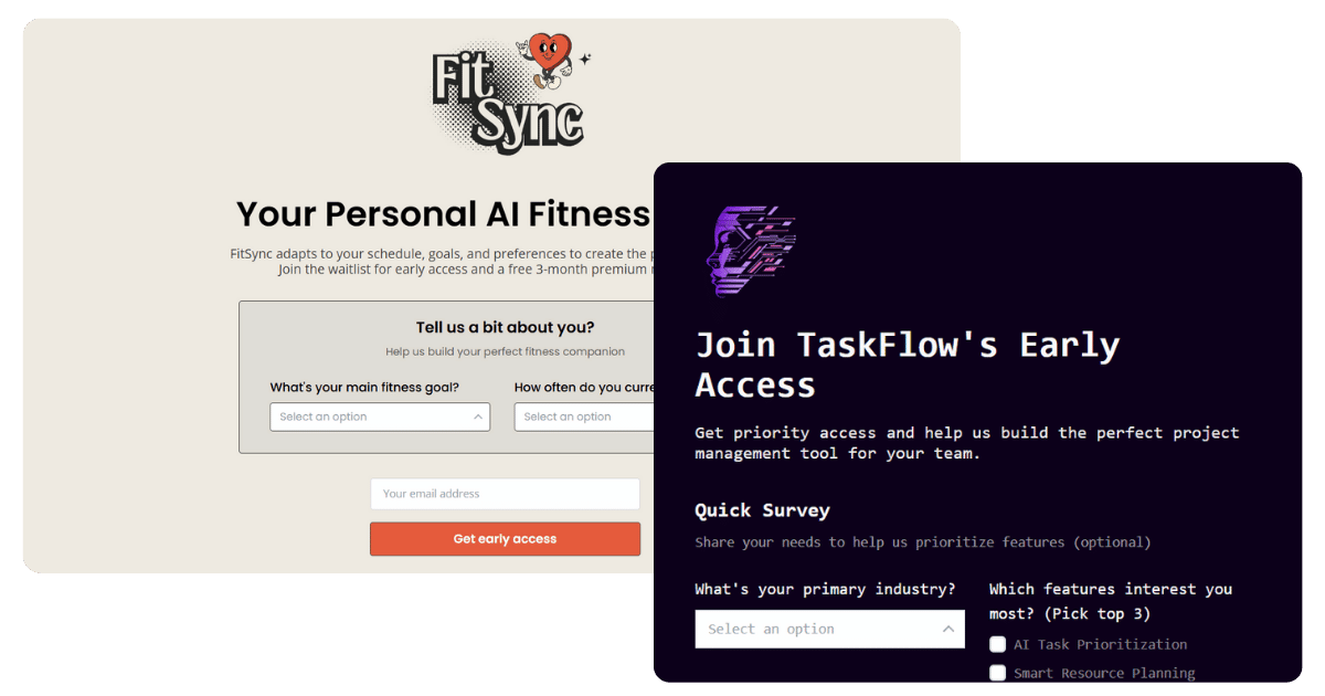 Example waitlists made with Waitlister