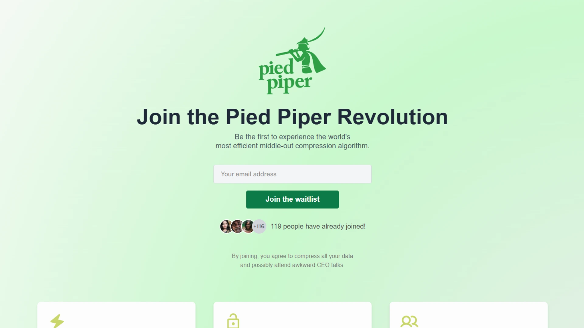 Waitlister landing page example