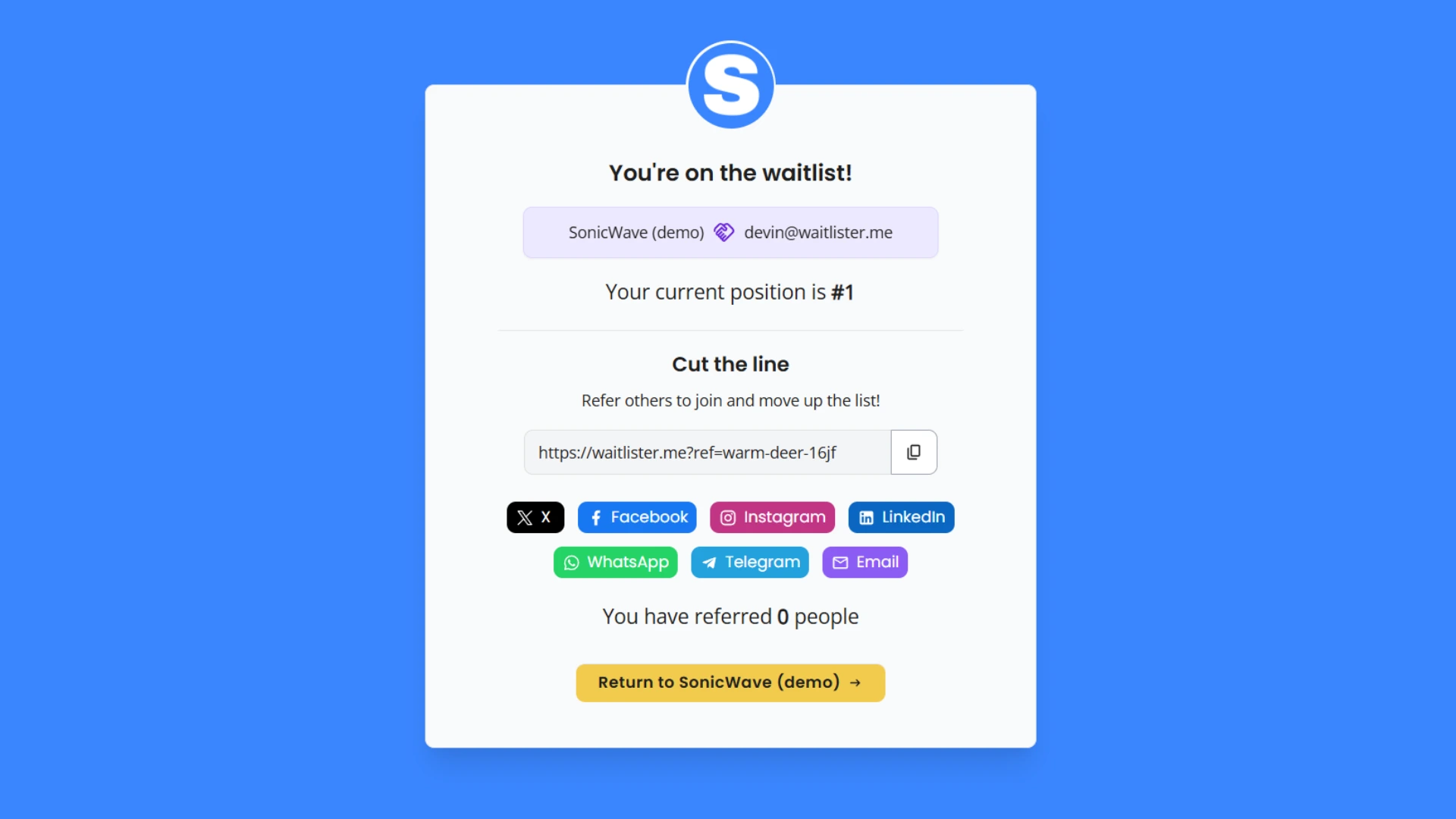 Referral system interface