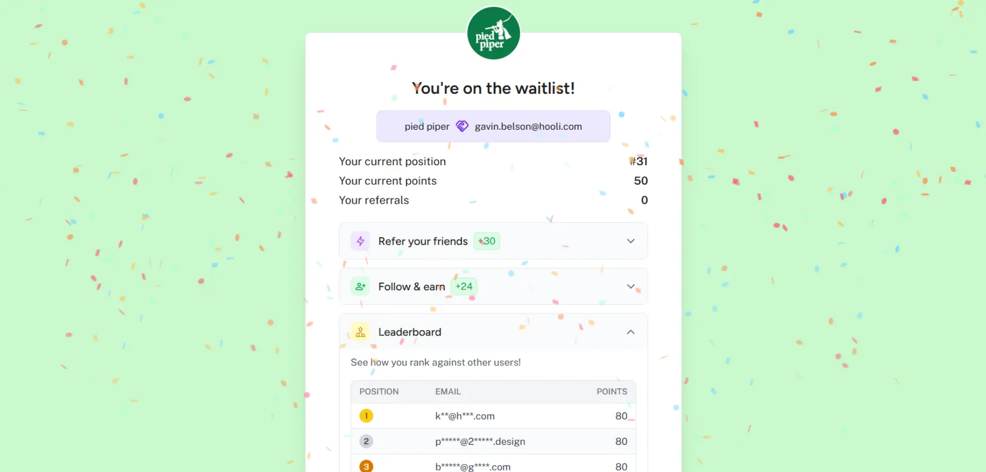 Waitlister viral referral system