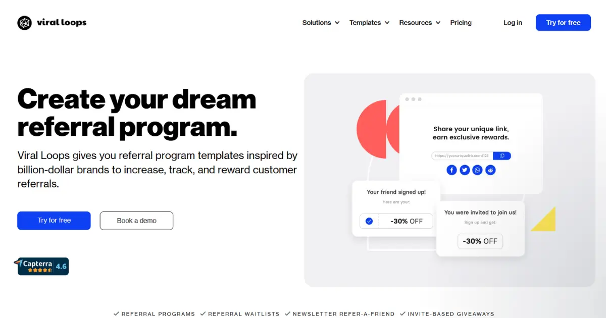 Viral Loops homepage