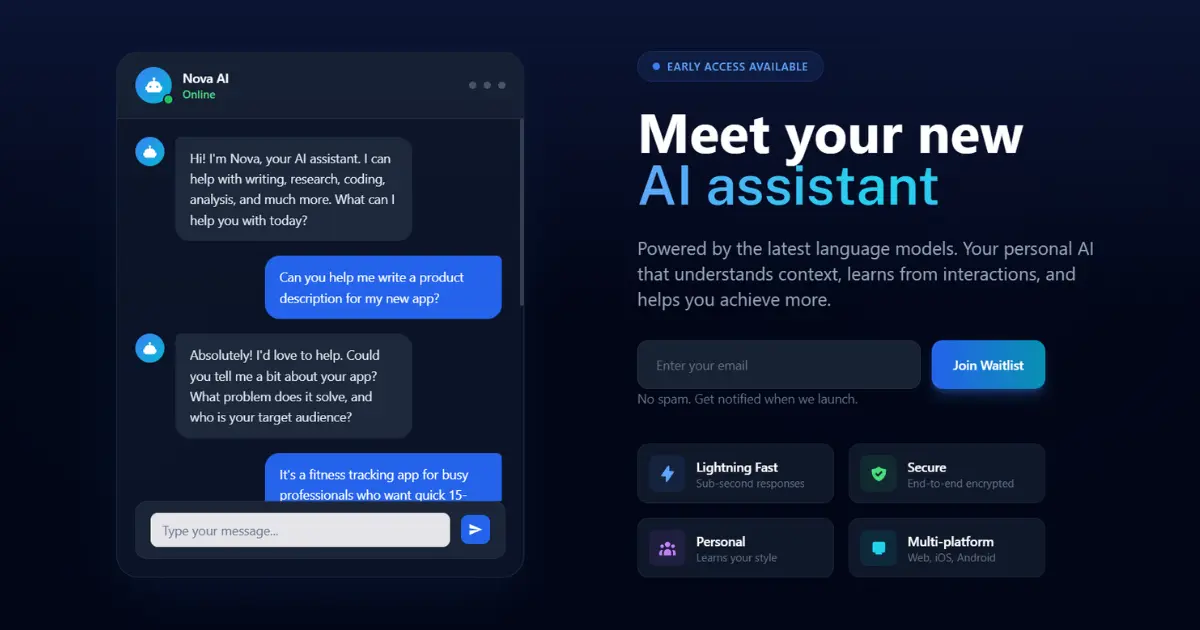 AI Assistant Launch - AI Tools waitlist template