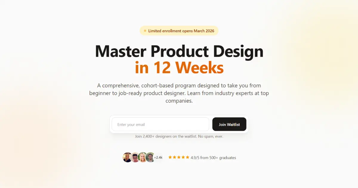 Premium Course Launch - Events & Courses waitlist template