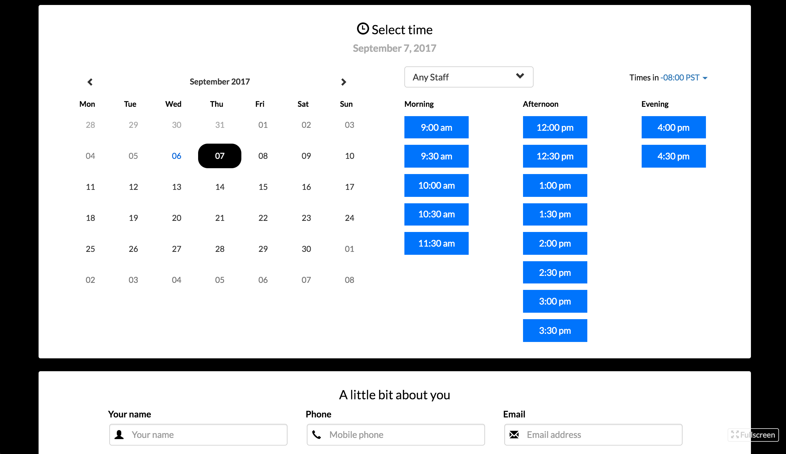 Booking scheduler