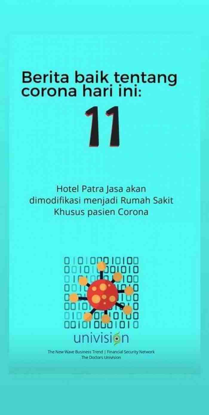 Kabar Baik, Badai Corona Pasti Berlalu, Jangan Panik!!!