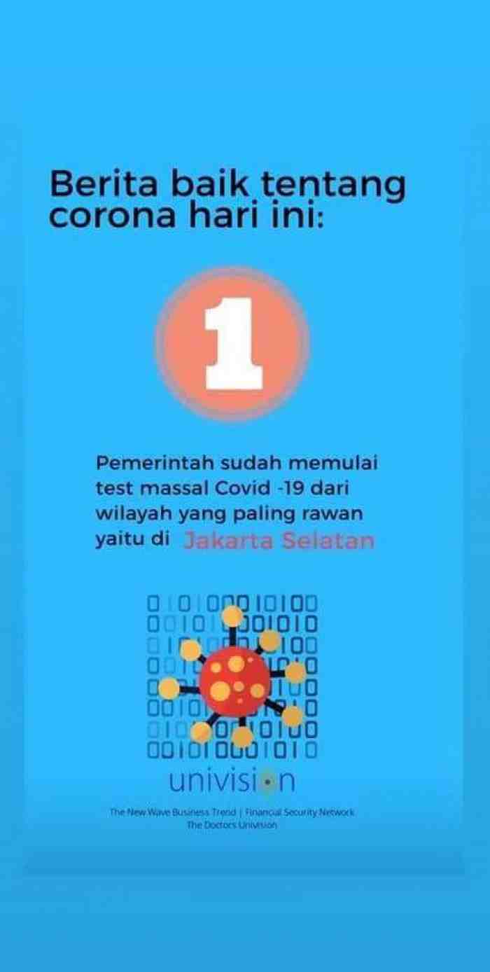 Kabar Baik, Badai Corona Pasti Berlalu, Jangan Panik!!!