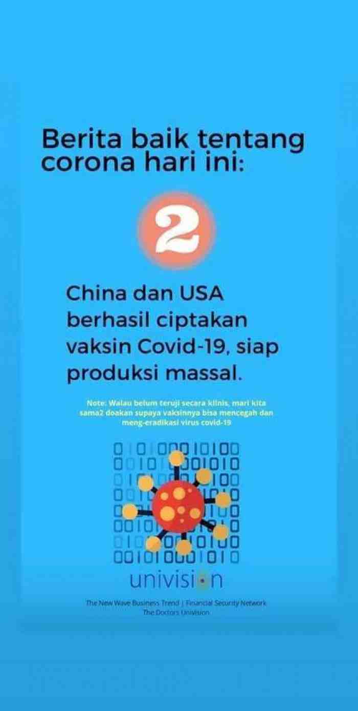 Kabar Baik, Badai Corona Pasti Berlalu, Jangan Panik!!!