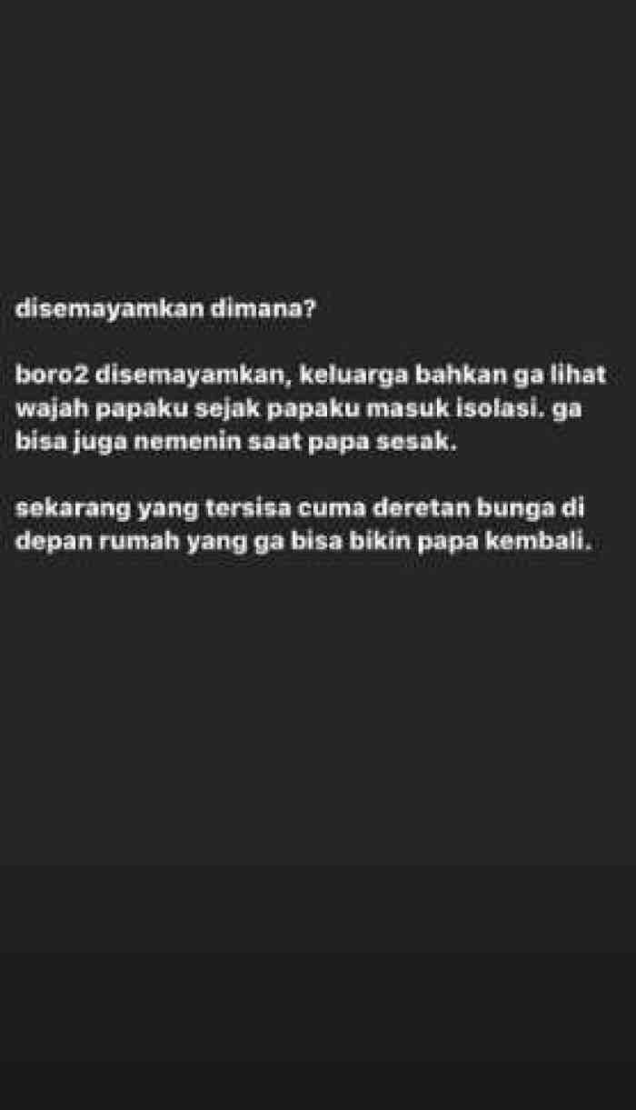 Haru, Anak Pasien COVID-19 Ceritakan Detik-detik Meninggalnya Sang Ayah