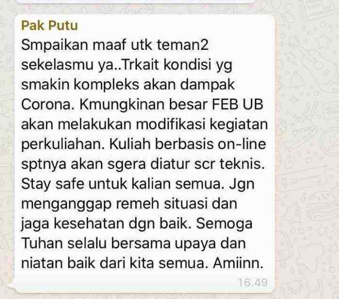 Geger, Mahasiswa Suspect Corona di Universitas Brawijaya Malang, Benarkah?