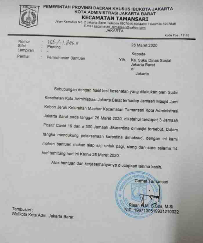 3 Orang Positif Corona, 300 Jamaah Terpaksa Dikarantina di Masjid Jakbar