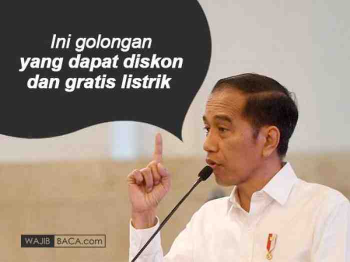 Simak, Tidak Semua Dapat Diskon dan Gratis Listrik dari Jokowi 