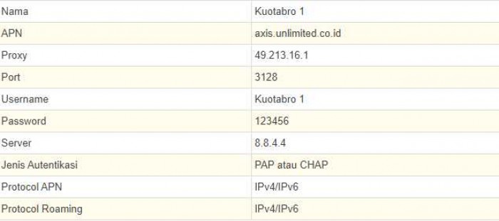 Cara Pengaturan APN Axis Paling Cepat dan Stabil Cara Pengaturan APN Axis Paling Cepat dan Stabil