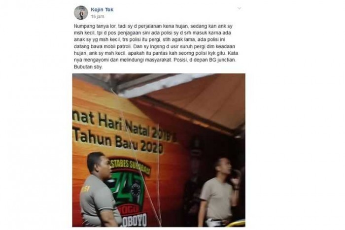 Viral Satu Keluarga ini Diusir Polisi Saat Berteduh di Pospam