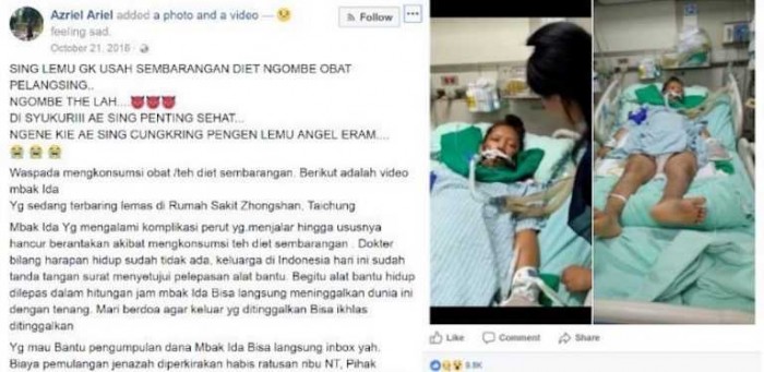 Usus Ibu Ini Hancur Akibat Minum Teh Diet