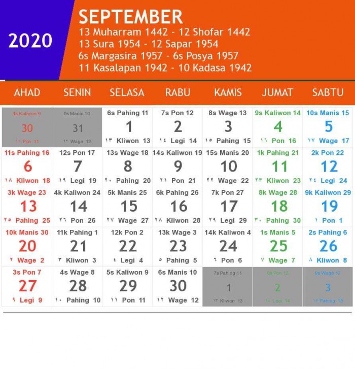  Kalender  2021  Indonesia Lengkap Dengan Penanggalan Jawa  