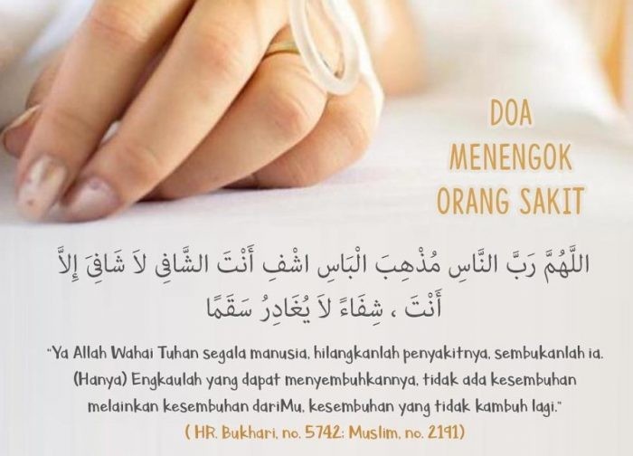 Doa Menjenguk Orang Sakit Dalam Bahasa Arab