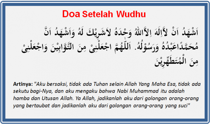 Doa Setelah Mengambil Air Wudhu