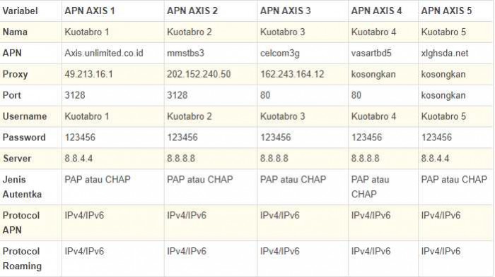 Cara Pengaturan APN Axis Paling Cepat dan Stabil Cara Pengaturan APN Axis Paling Cepat dan Stabil